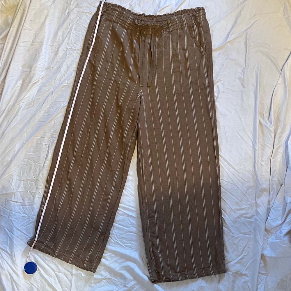Women's Brown Striped Pants